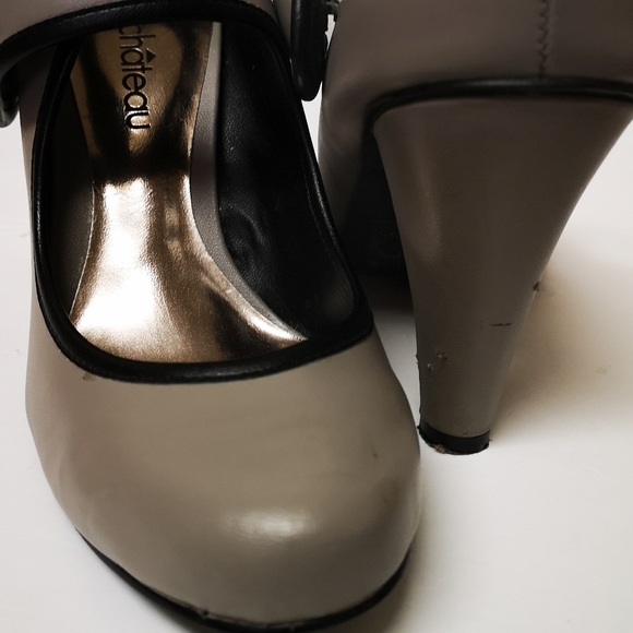 LE CHÂTEAU shoes grey black trim 6M - Picture 2 of 5